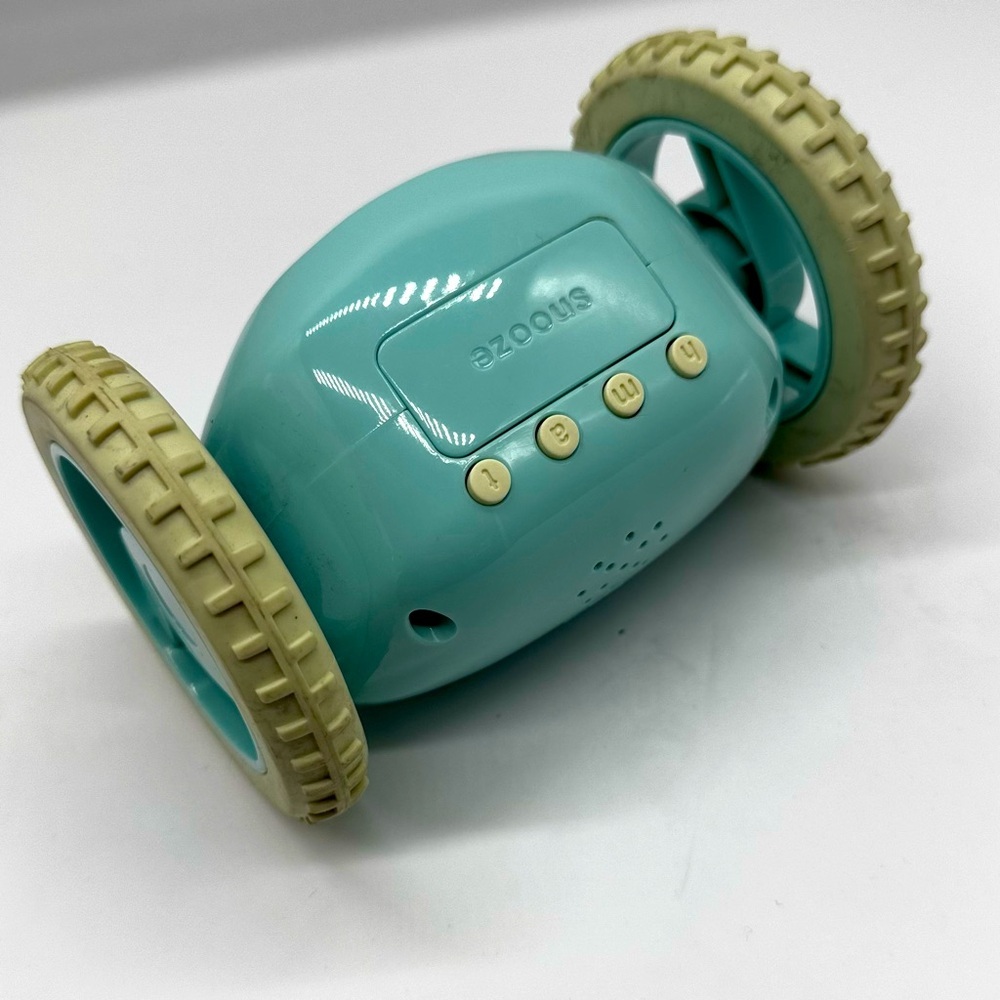 Clocky Alarm Clock on Wheels - Teal - Picture 3 of 8